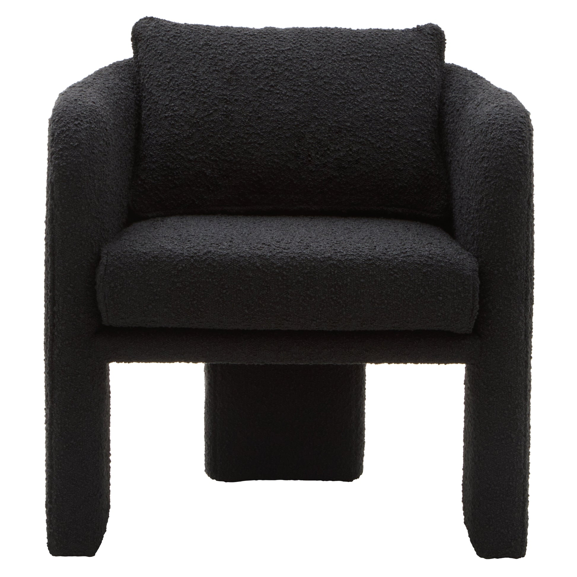 Mazzero Black Boucle Curved Armchair  Nicholas John Interiors