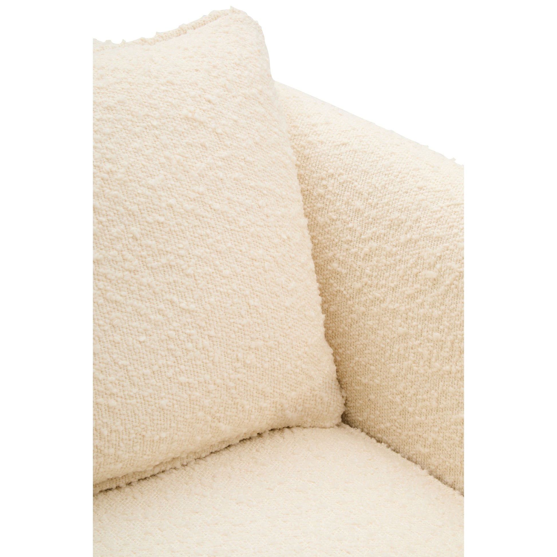 Mazzero Ivory Boucle Curved Armchair  Nicholas John Interiors