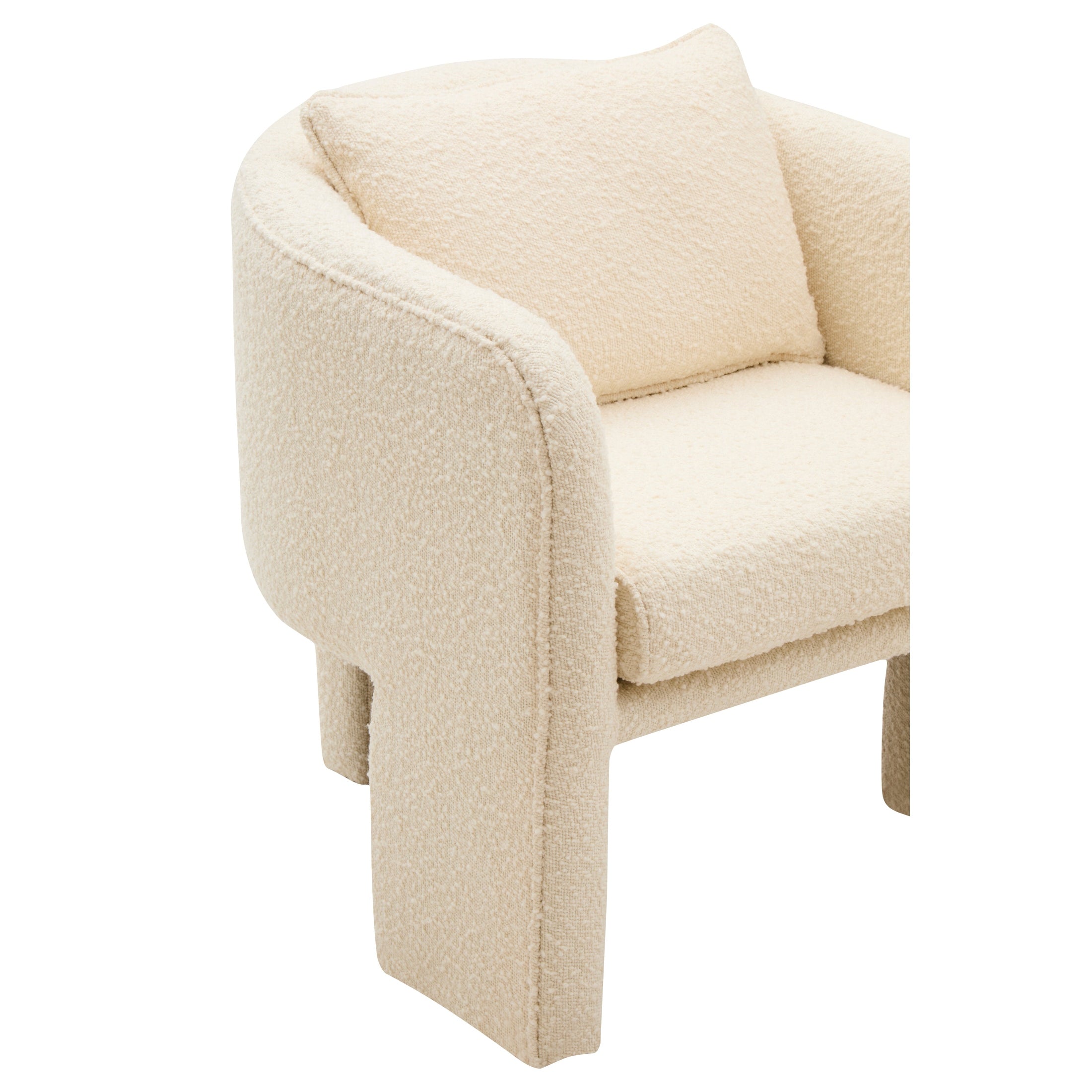 Mazzero Ivory Boucle Curved Armchair  Nicholas John Interiors