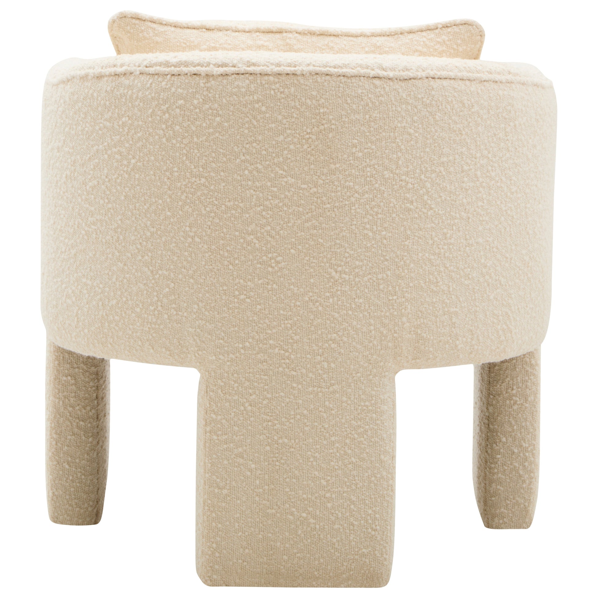 Mazzero Ivory Boucle Curved Armchair  Nicholas John Interiors