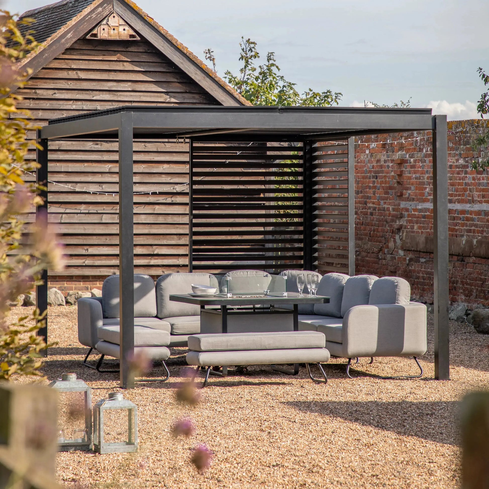 Mesano Pergola in Black   Nicholas John Interiors