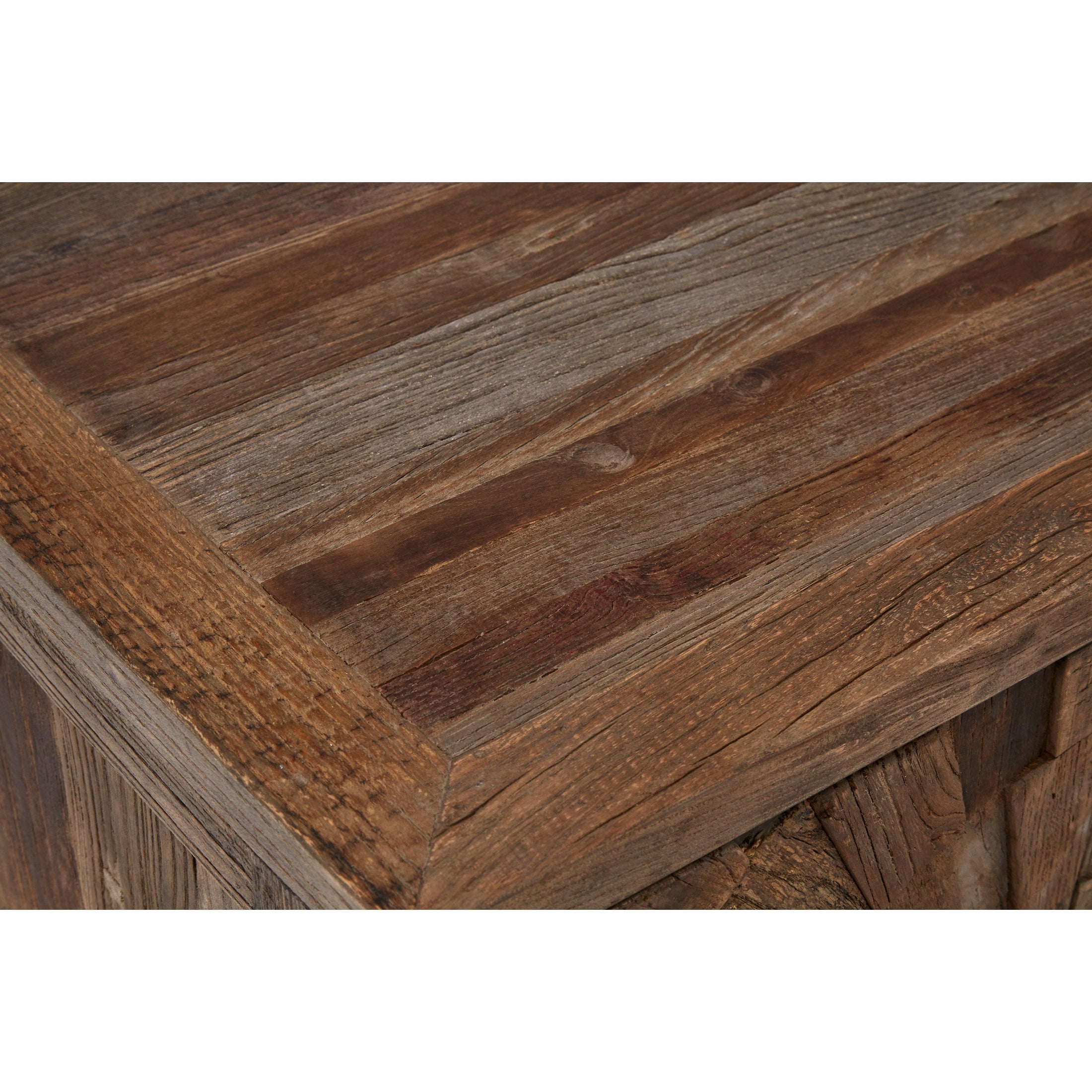 Midaro Small 2 Door Elm Wood Cabinet with Circular Handles  Nicholas John Interiors