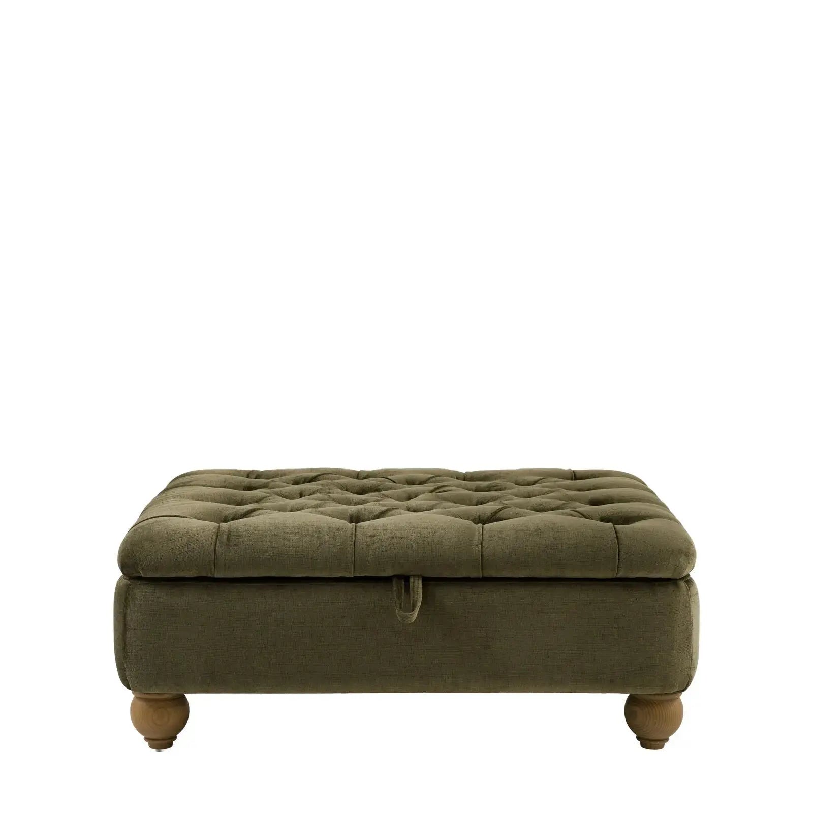 Mila Chesterfield Footstool - Celine Olive   Nicholas John Interiors