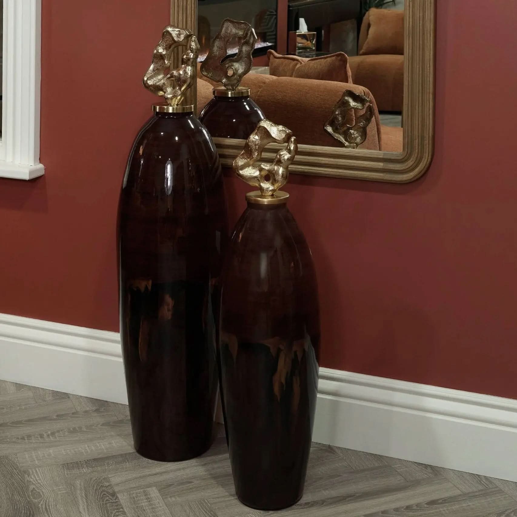 Mindy Brownes Anika Jar Small Burgundy Decorative Jar   Nicholas John Interiors