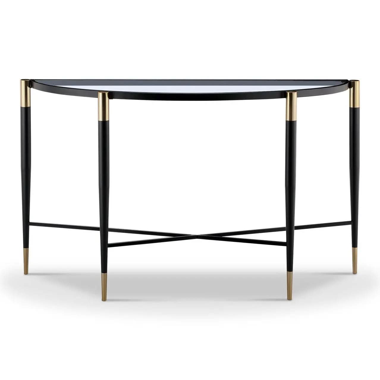 Mindy Brownes Harlinne Console Table Black Brass   Nicholas John Interiors