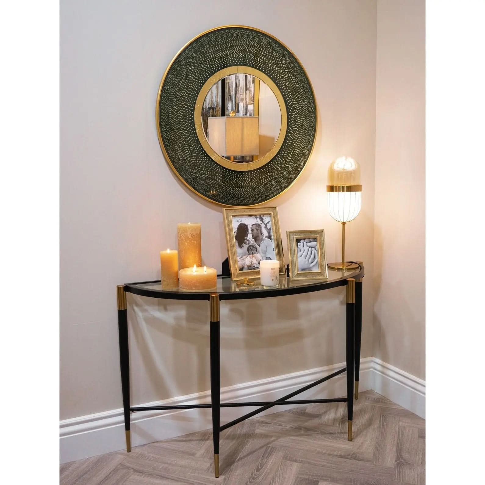 Mindy Brownes Harlinne Console Table Black Brass   Nicholas John Interiors