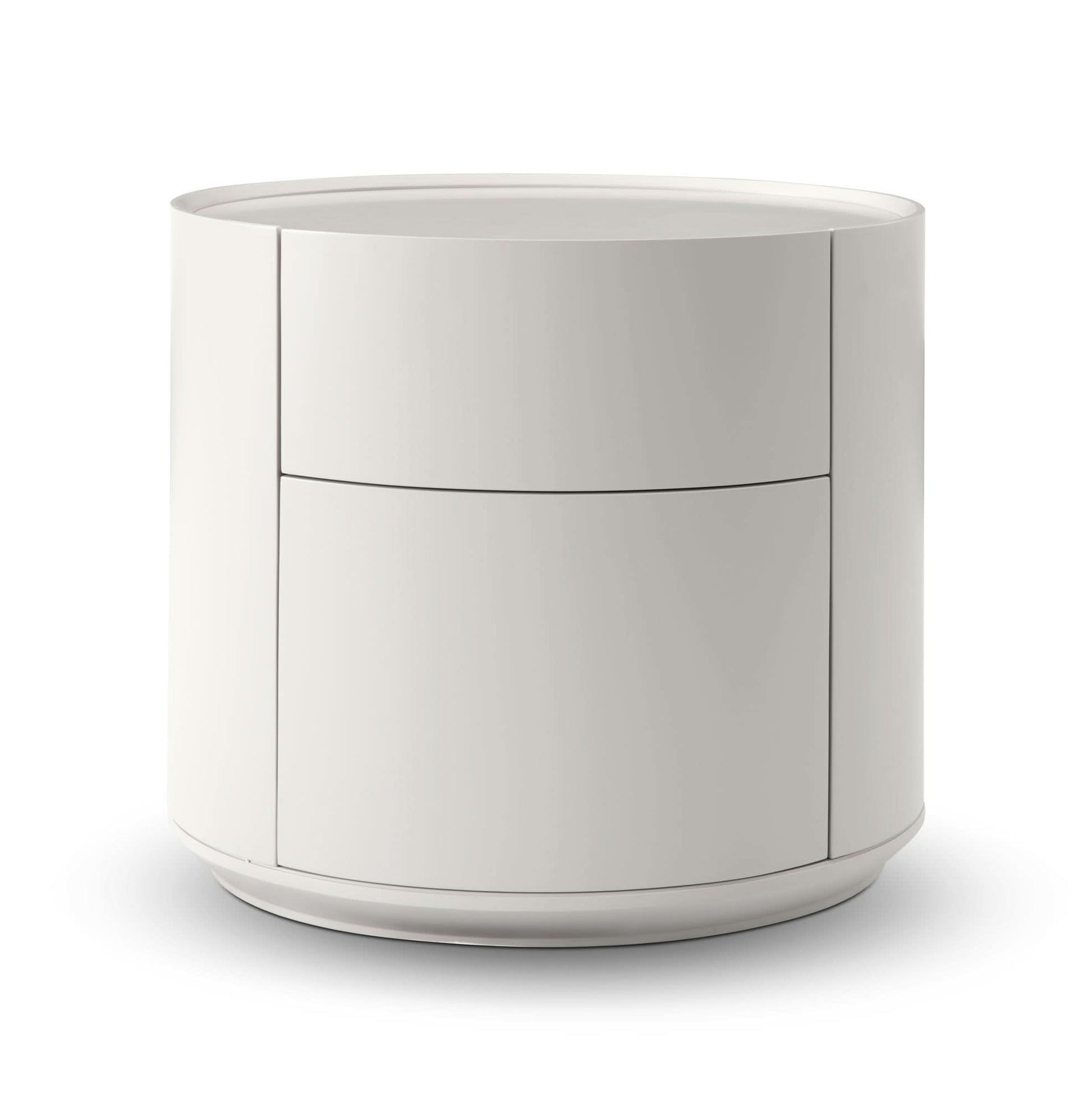 Tommy Franks Ming Bedside Table - Matte Beige   Nicholas John Interiors