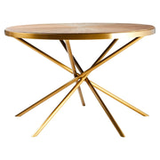 Mira Round Fir Wood Dining Table with Splayed Metallic Legs  Nicholas John Interiors