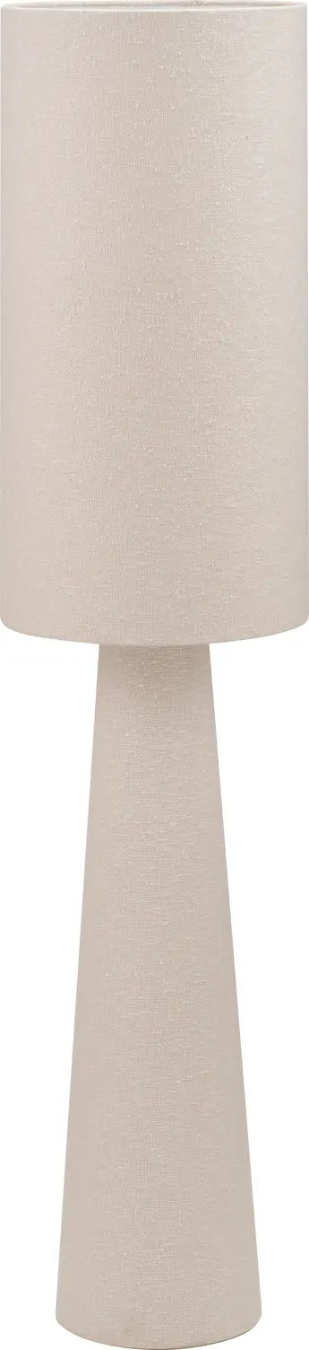 Mirissa White Slubby Handloom Fabric Floor Lamp   Nicholas John Interiors