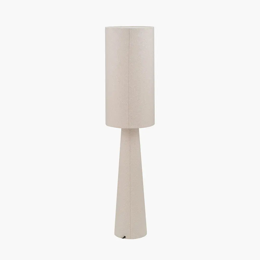 Mirissa White Slubby Handloom Fabric Floor Lamp   Nicholas John Interiors