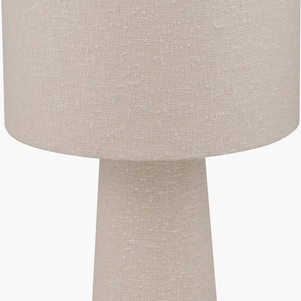 Mirissa White Slubby Handloom Fabric Floor Lamp   Nicholas John Interiors