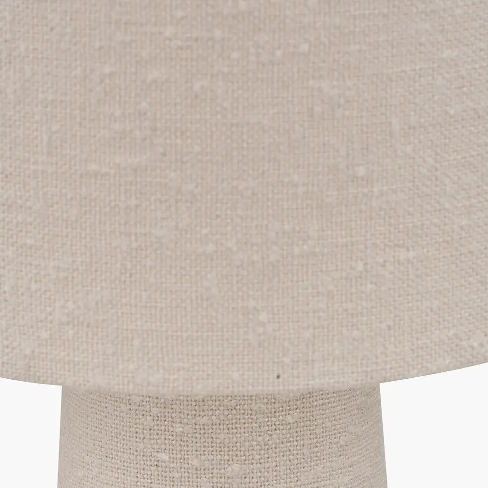 Mirissa White Slubby Handloom Fabric Floor Lamp   Nicholas John Interiors
