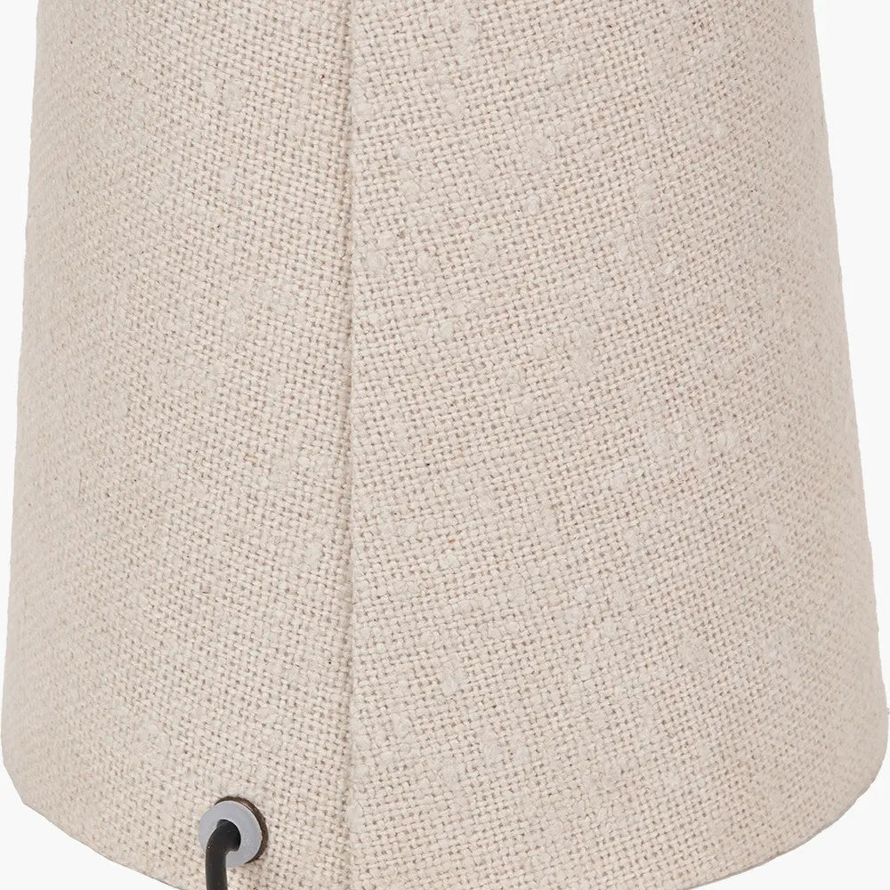 Mirissa White Slubby Handloom Fabric Table Lamp   Nicholas John Interiors