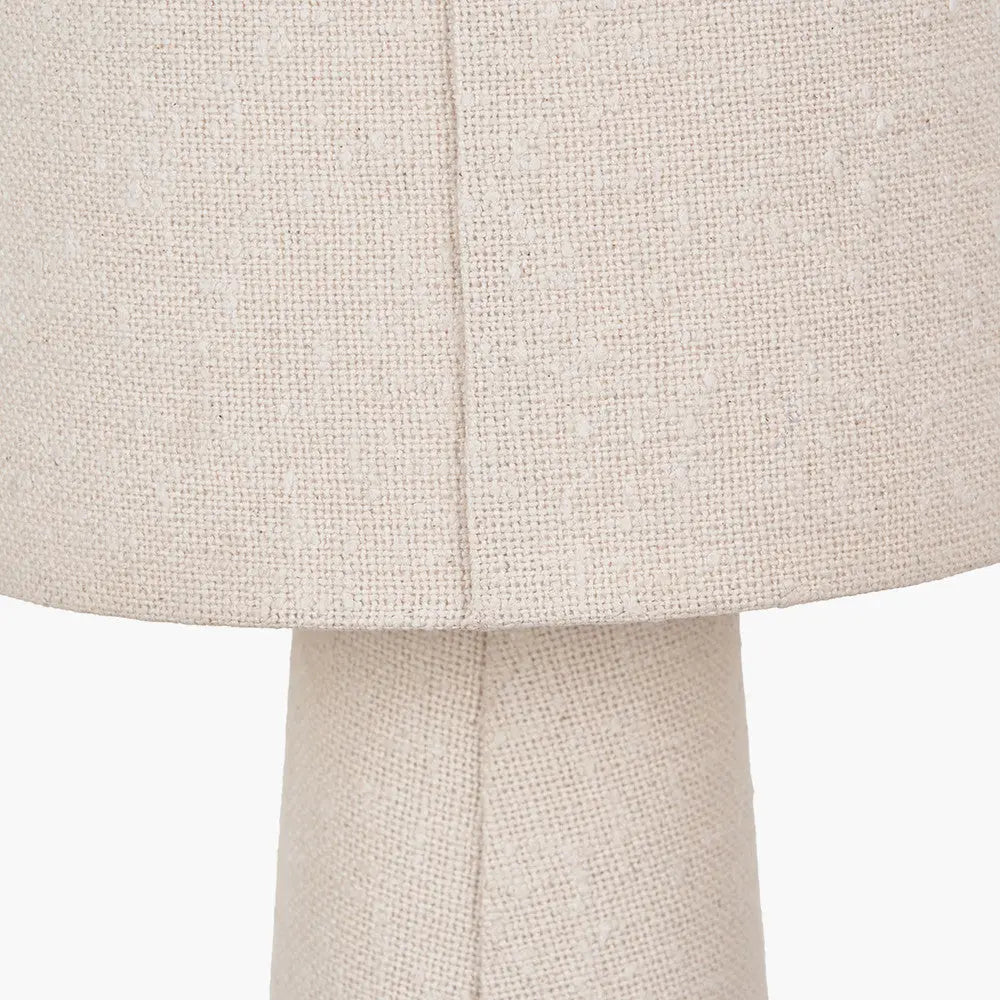 Mirissa White Slubby Handloom Fabric Table Lamp   Nicholas John Interiors