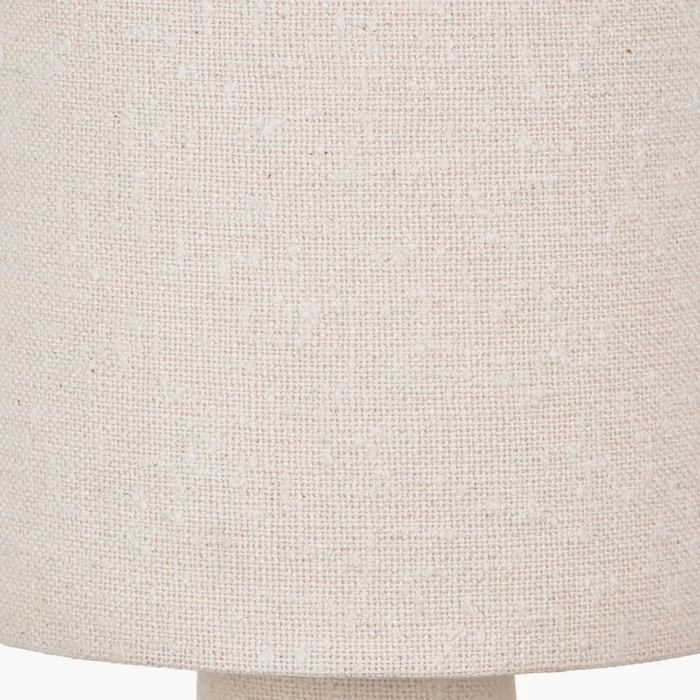 Mirissa White Slubby Handloom Fabric Table Lamp   Nicholas John Interiors