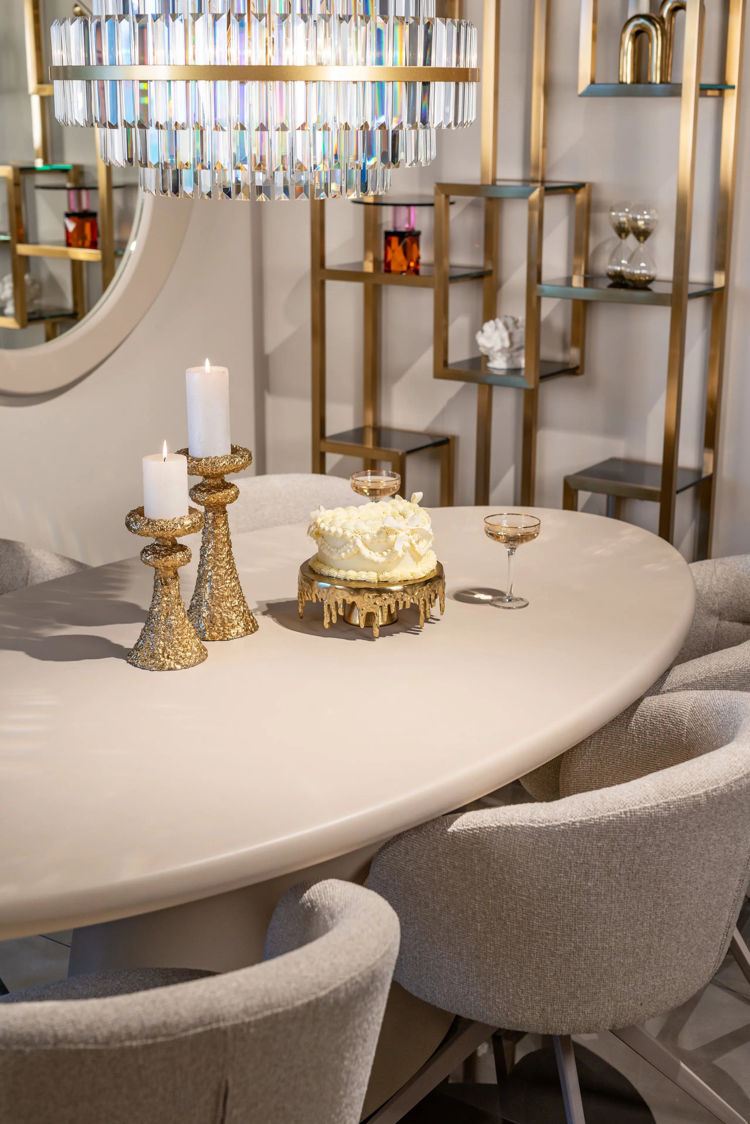 Mirror Clayton beige   Nicholas John Interiors