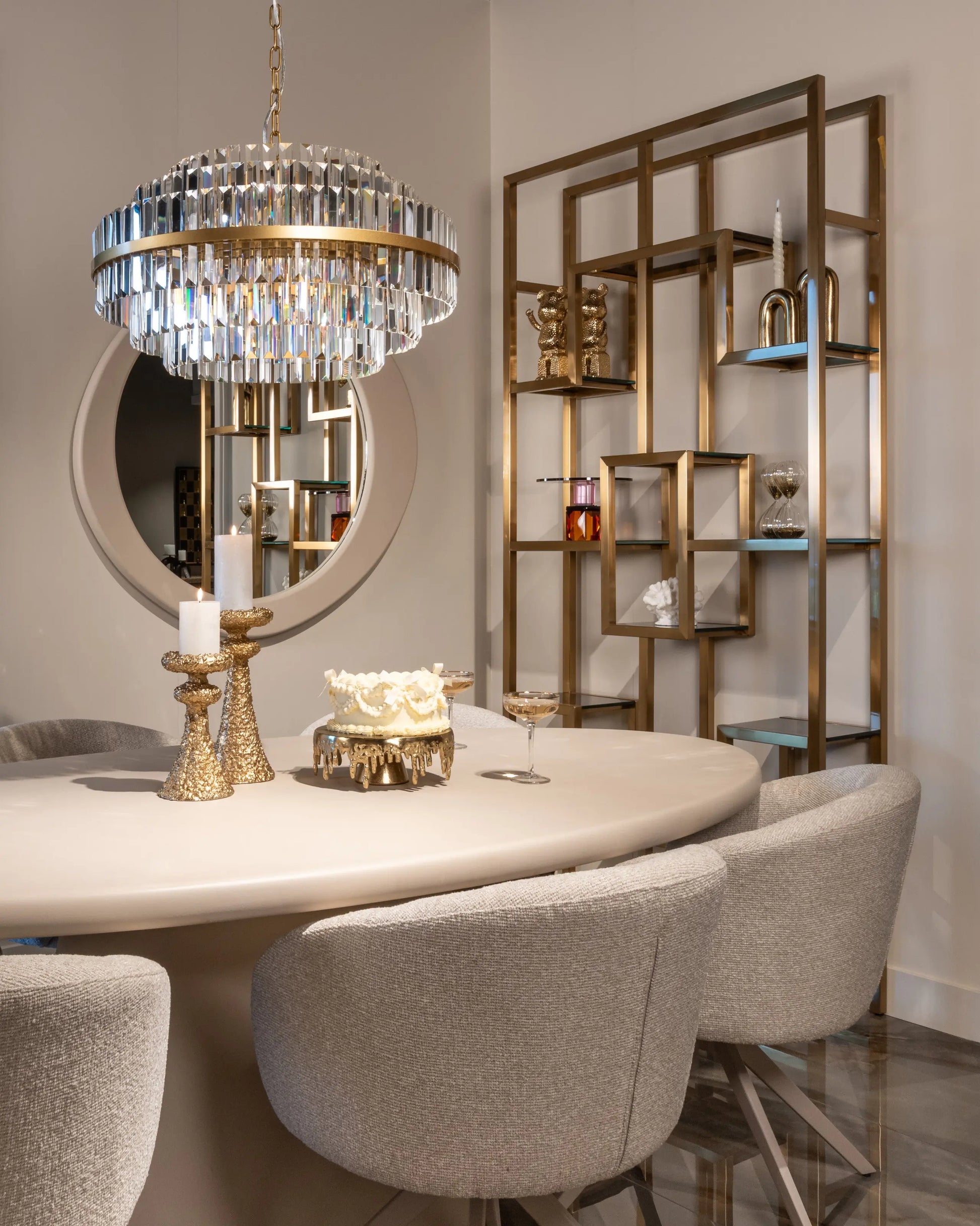 Mirror Clayton beige   Nicholas John Interiors