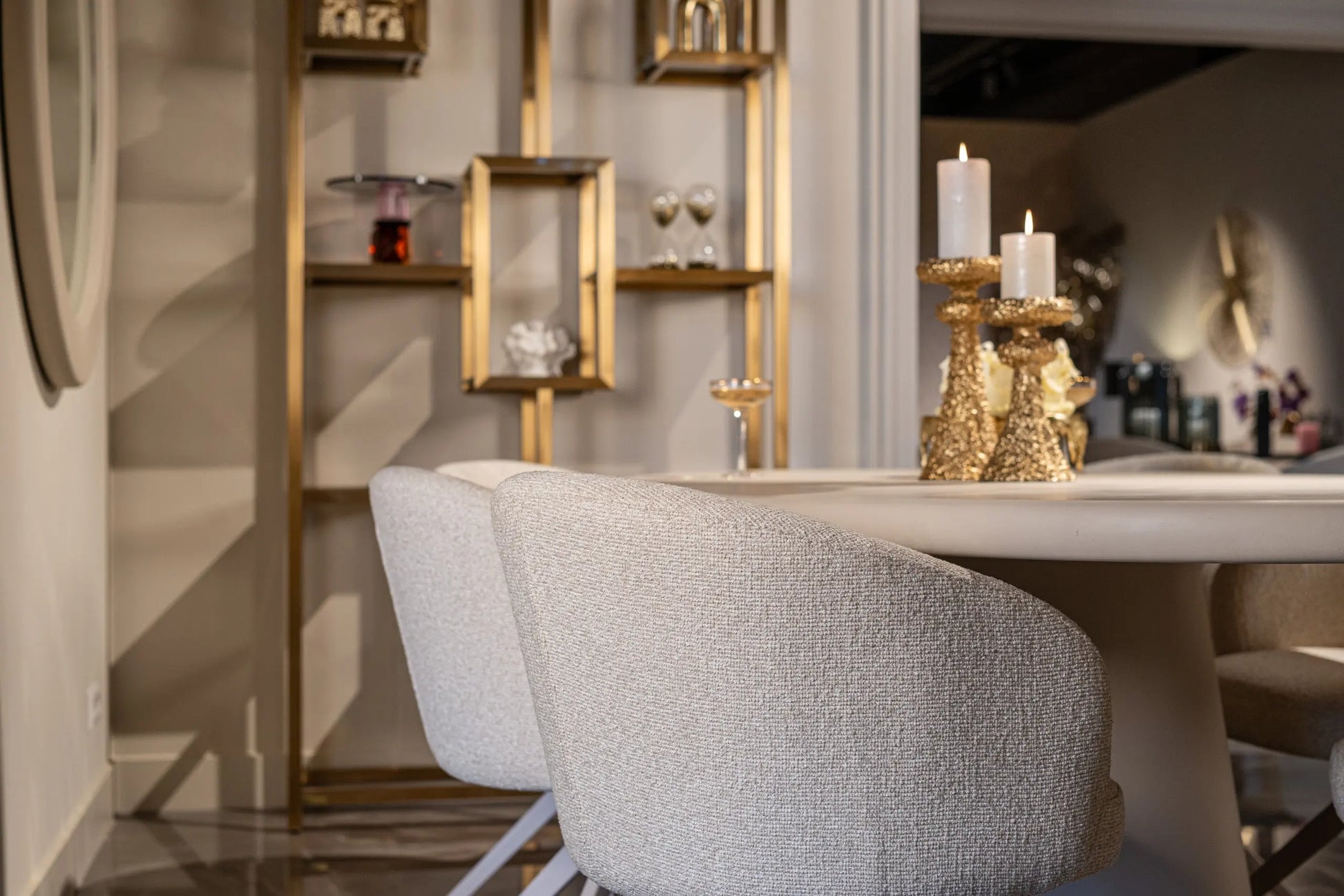 Mirror Clayton beige   Nicholas John Interiors