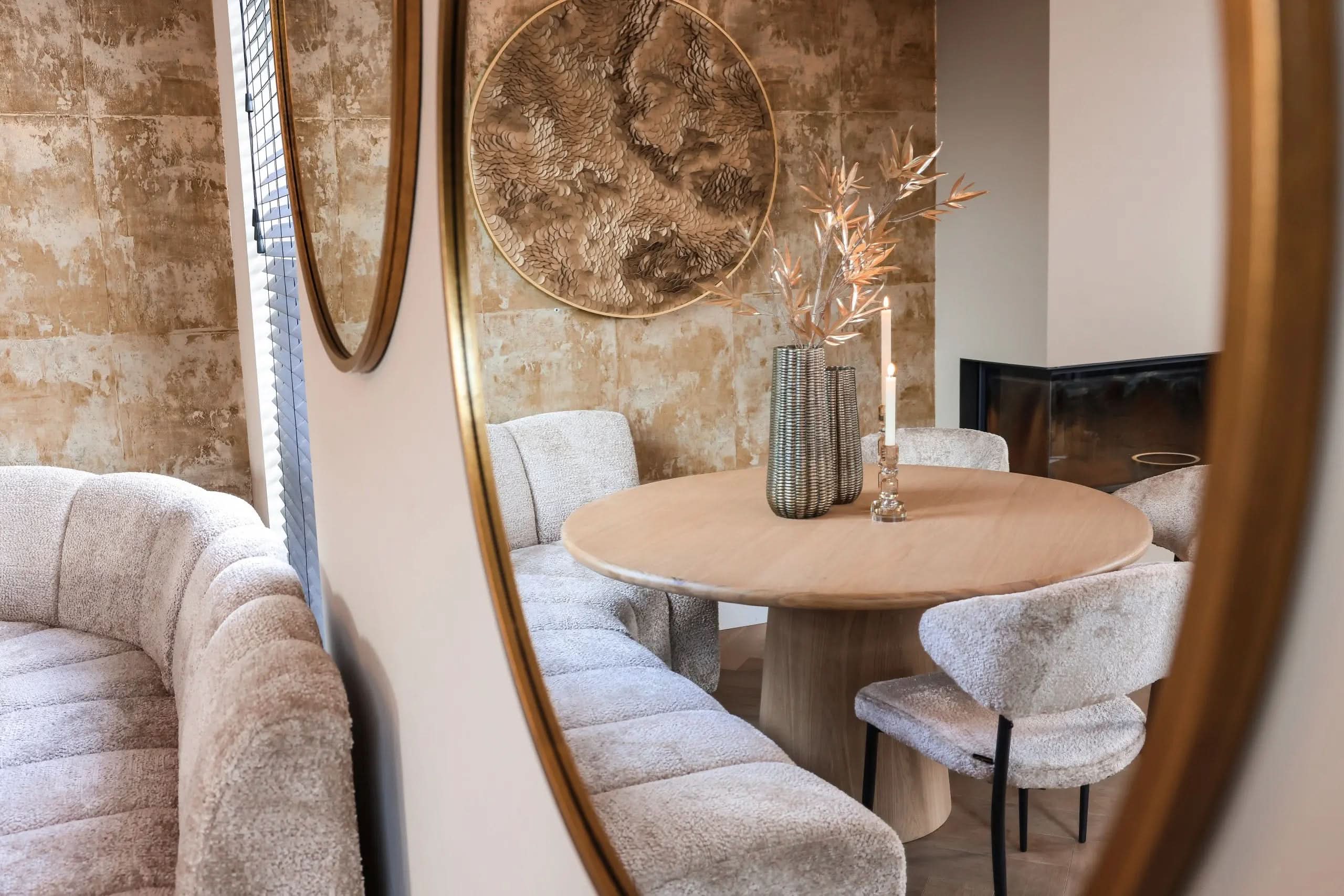 Mirror Maeron gold 70Ø   Nicholas John Interiors