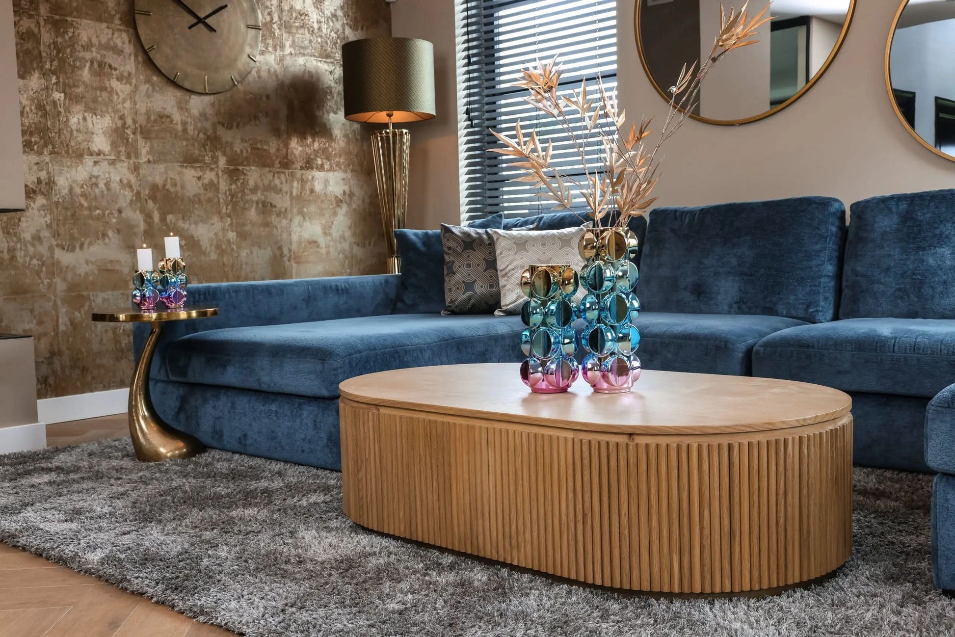 Mirror Maeron gold 70Ø   Nicholas John Interiors