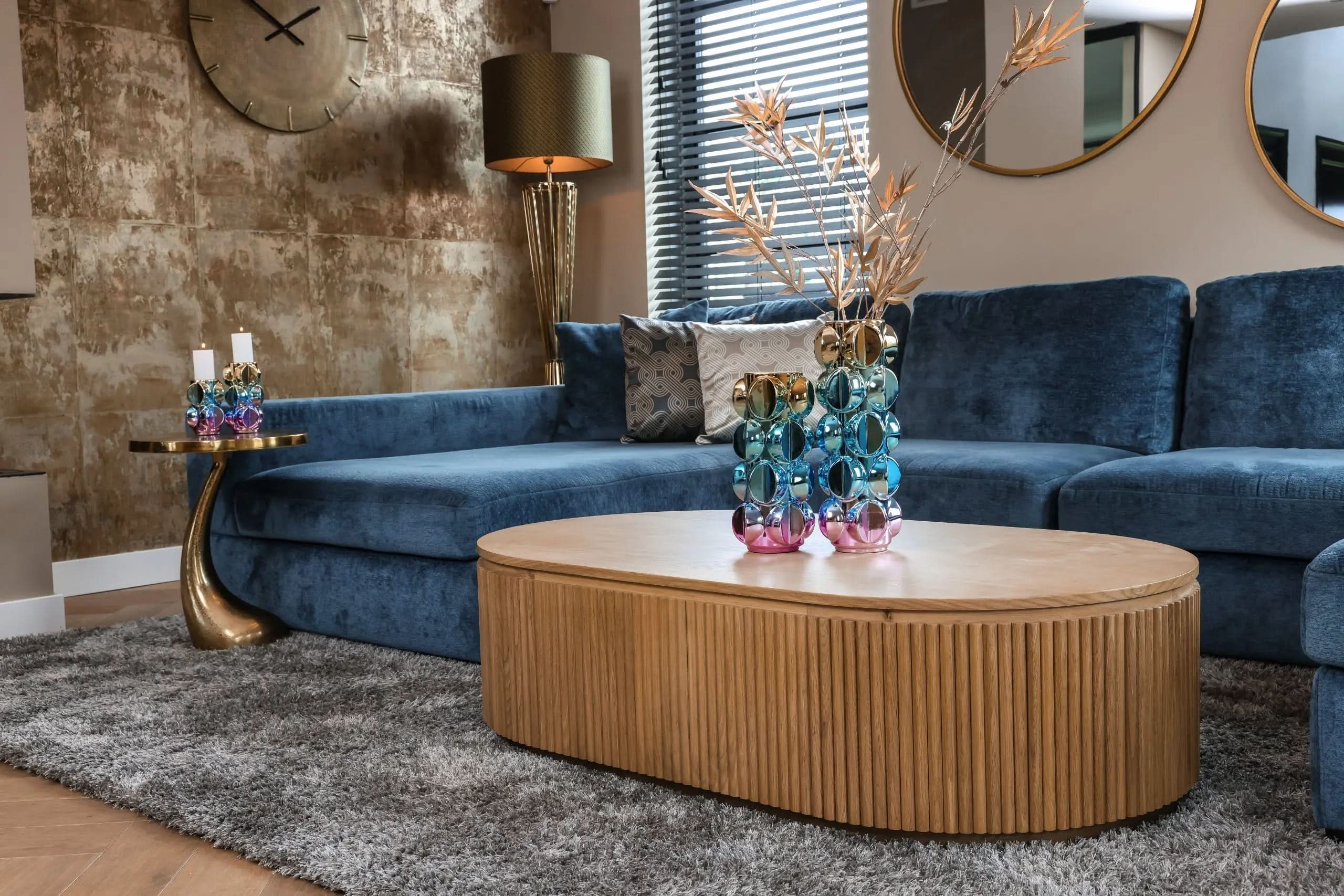 Mirror Maeron gold 70Ø   Nicholas John Interiors