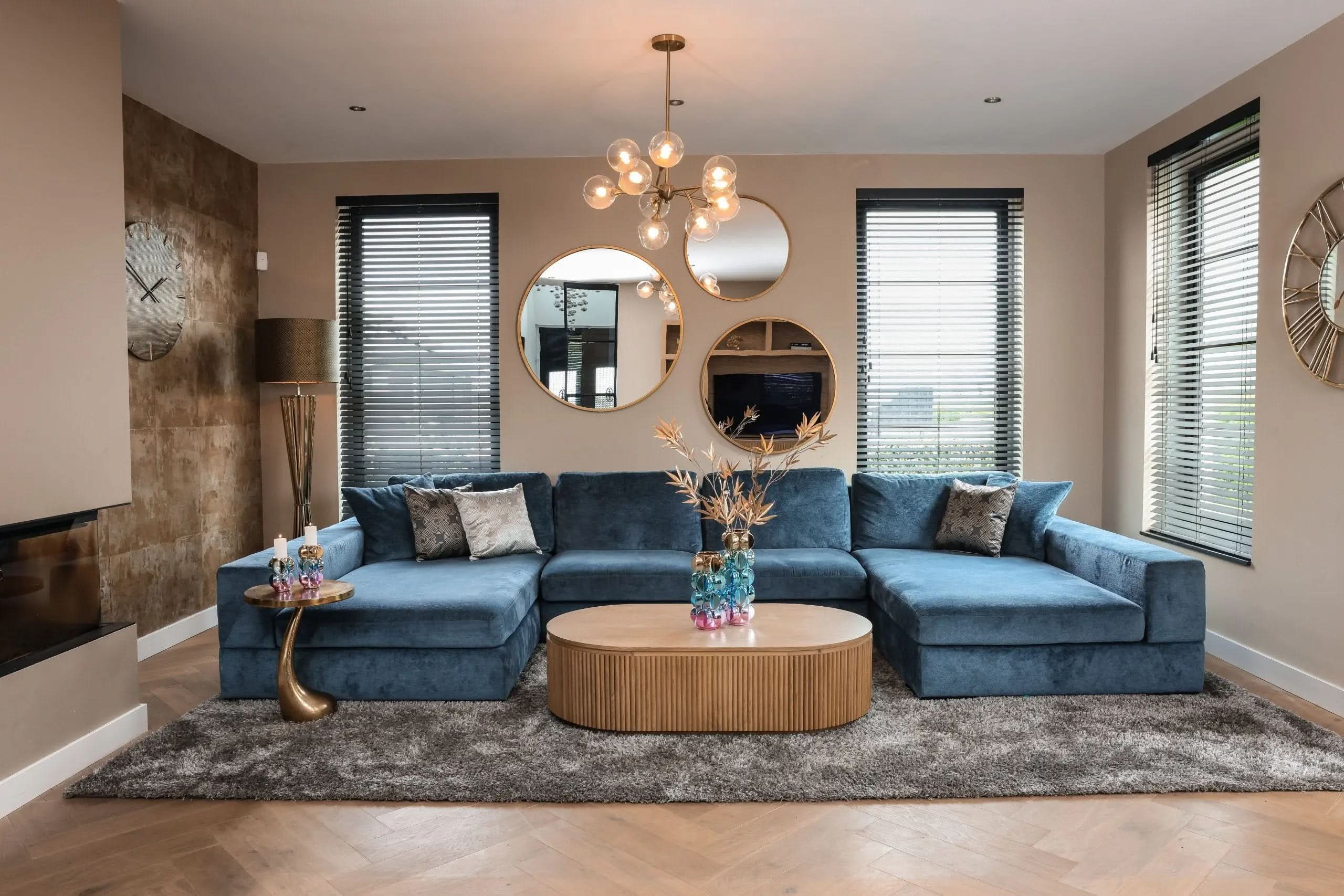 Mirror Maeron gold 70Ø   Nicholas John Interiors