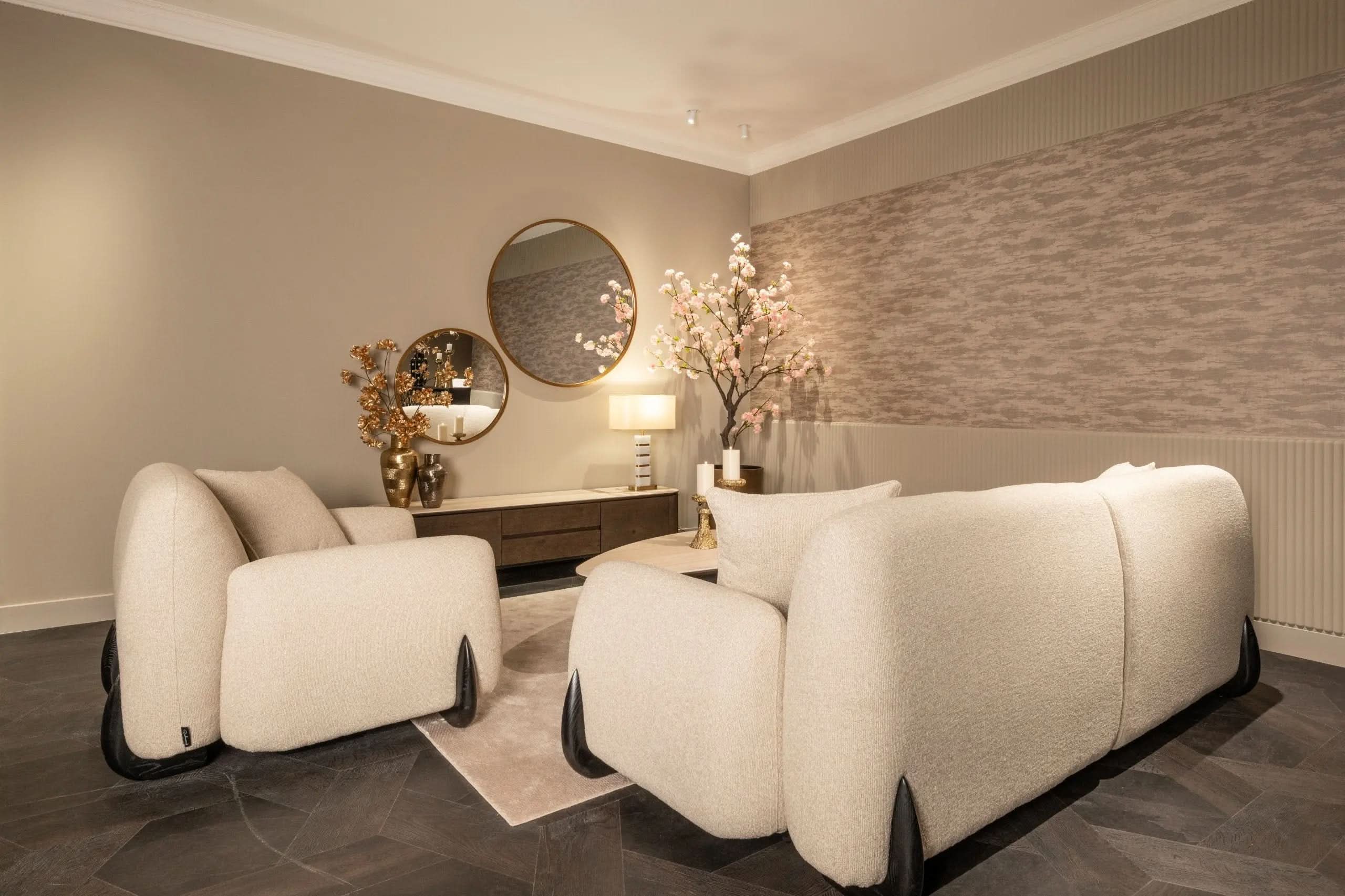 Mirror Maeron gold 70Ø   Nicholas John Interiors