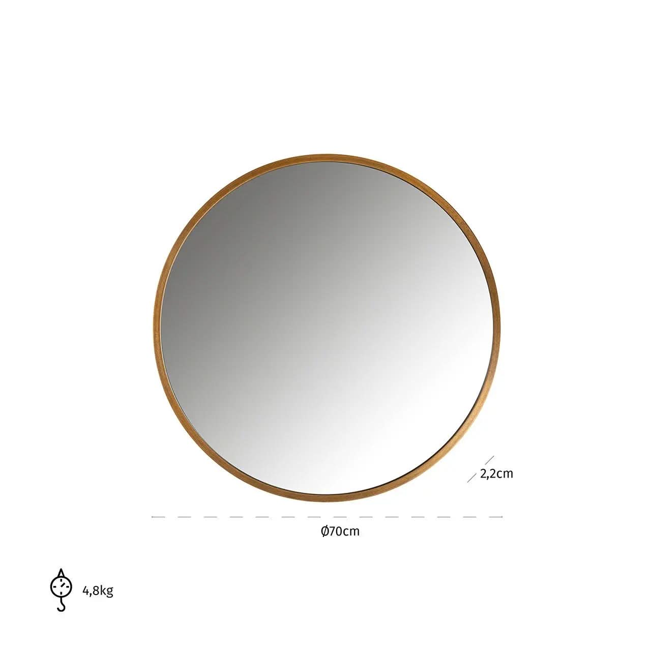 Mirror Maeron gold 70Ø   Nicholas John Interiors