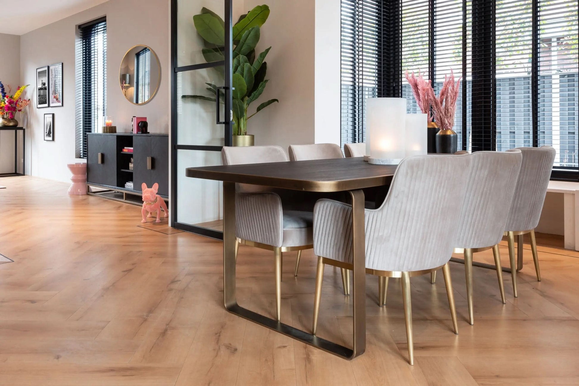 Mirror Maevy gold 110Ø   Nicholas John Interiors