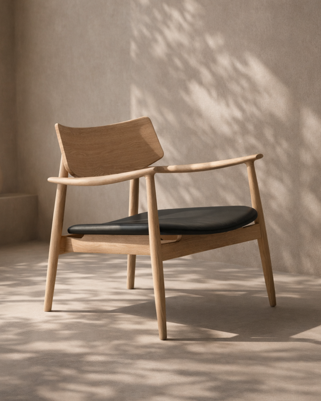Tommy Franks Mono Solid Oak & Black Lounge Chair   Nicholas John Interiors