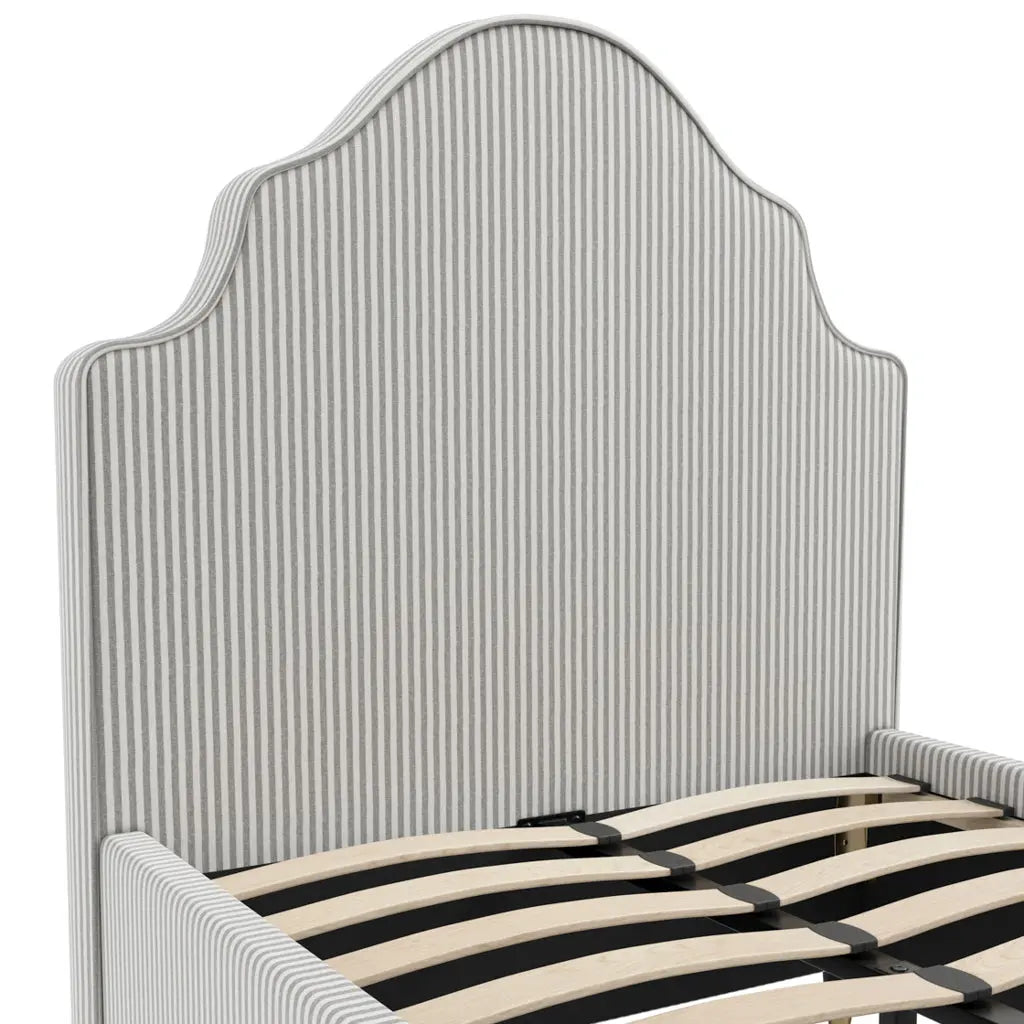 Monterey Grey Thin Stripe Single Bed   Nicholas John Interiors