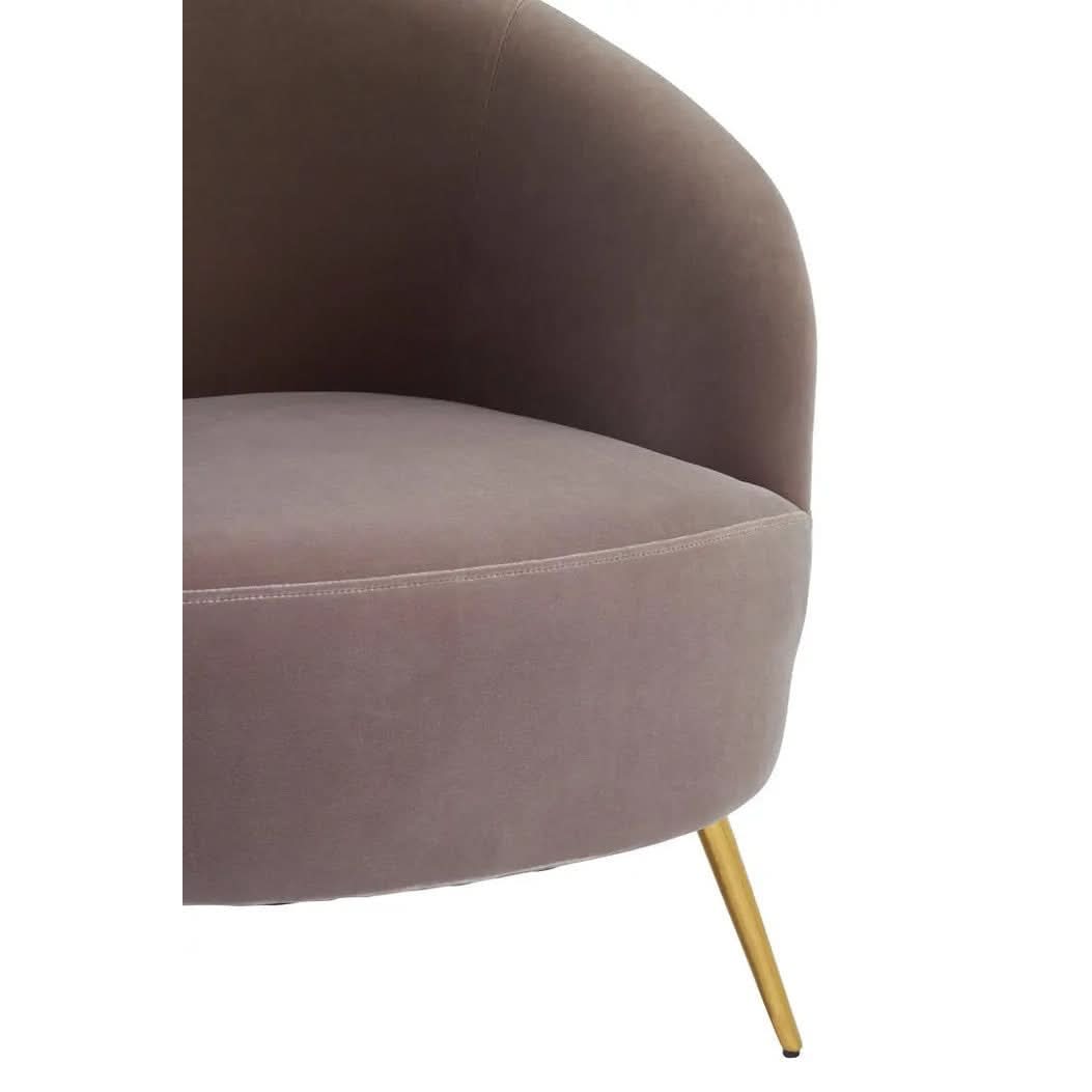 Montreal Mink Velvet Armchair   Nicholas John Interiors