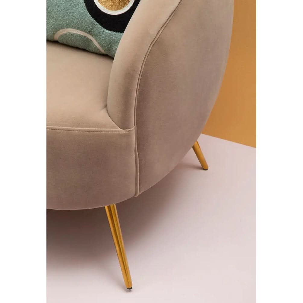Montreal Mink Velvet Armchair   Nicholas John Interiors