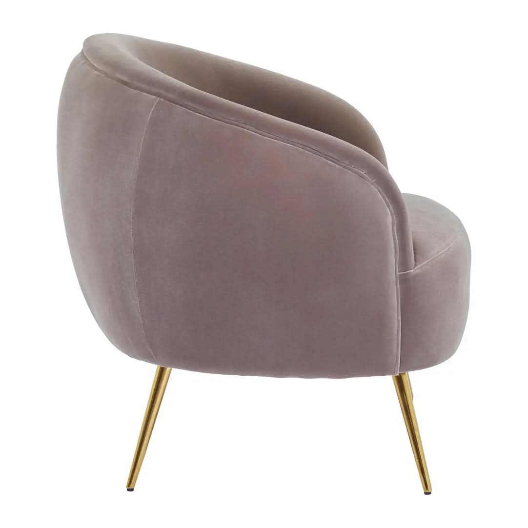 Montreal Mink Velvet Armchair   Nicholas John Interiors