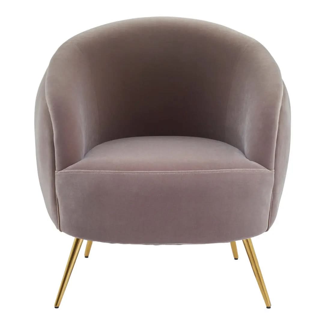 Montreal Mink Velvet Armchair   Nicholas John Interiors