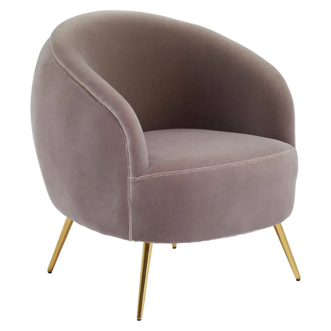 Montreal Mink Velvet Armchair   Nicholas John Interiors