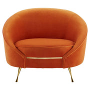 Montreal Orange Velvet Armchair   Nicholas John Interiors