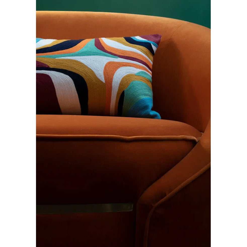 Montreal Orange Velvet Armchair   Nicholas John Interiors