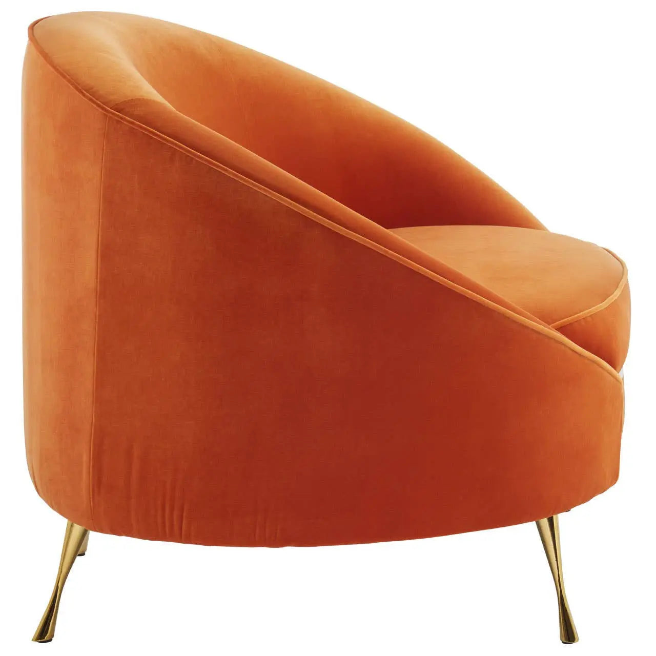 Montreal Orange Velvet Armchair   Nicholas John Interiors