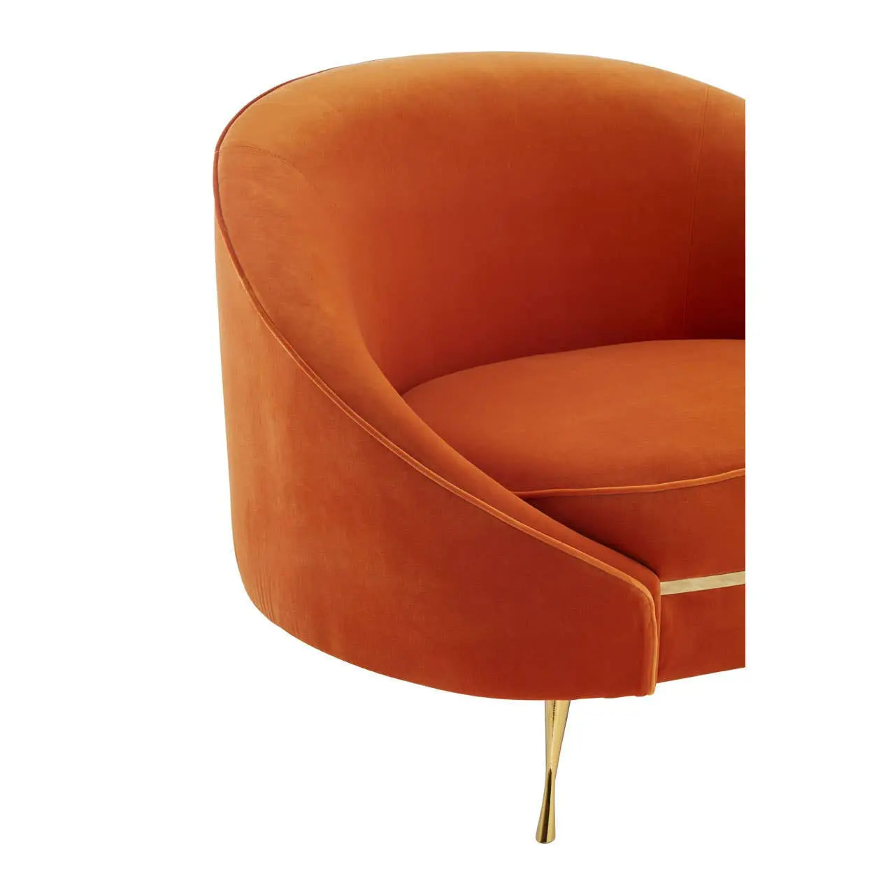 Montreal Orange Velvet Armchair   Nicholas John Interiors