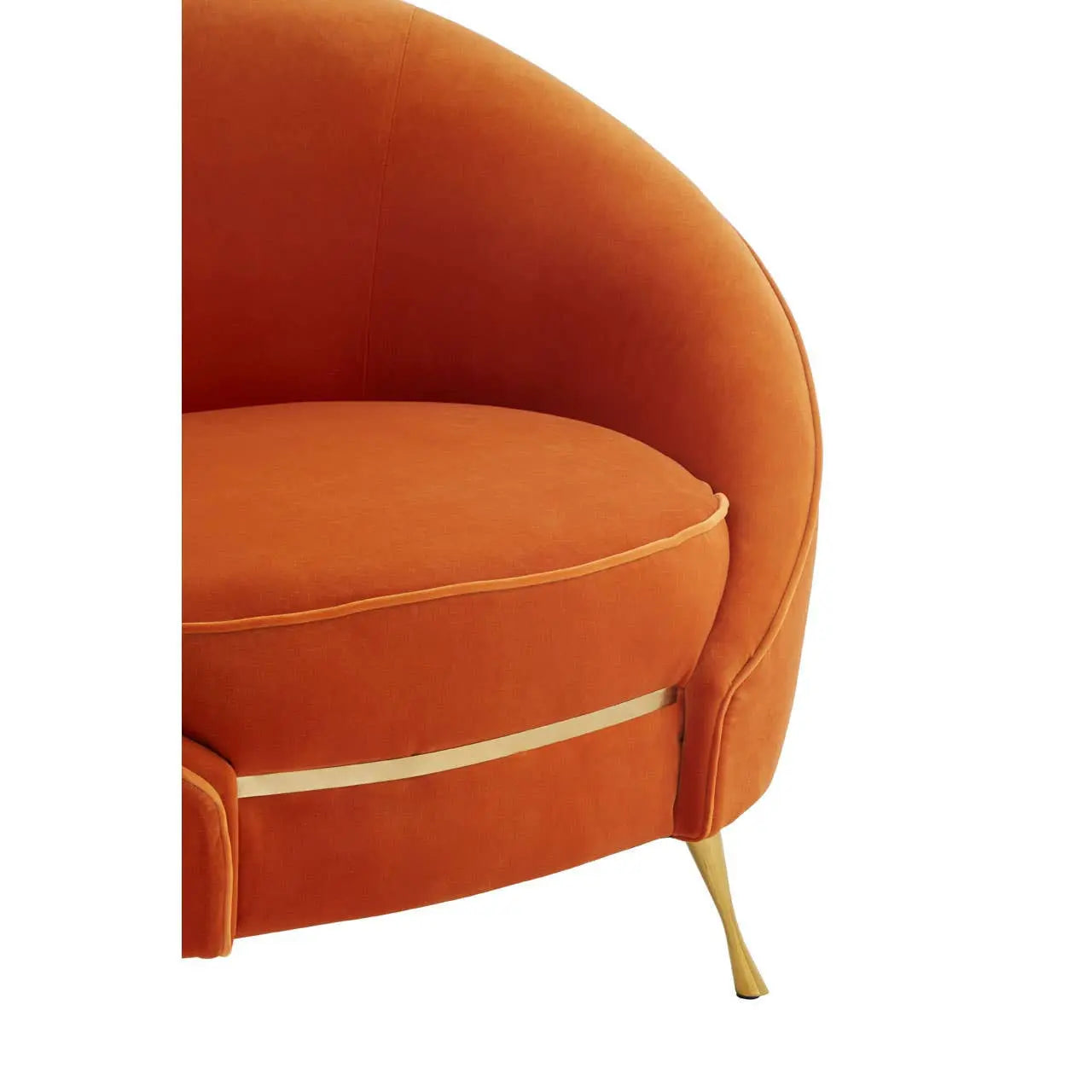 Montreal Orange Velvet Armchair   Nicholas John Interiors