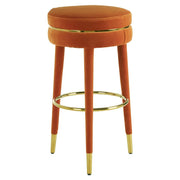 Montreal Orange Velvet Bar Stool   Nicholas John Interiors