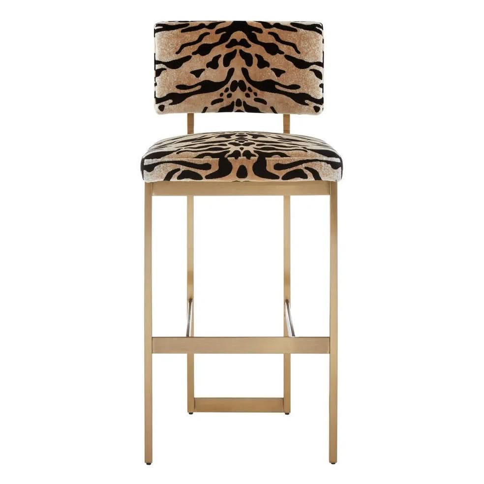 Montreal Tiger Print Bar Stool   Nicholas John Interiors