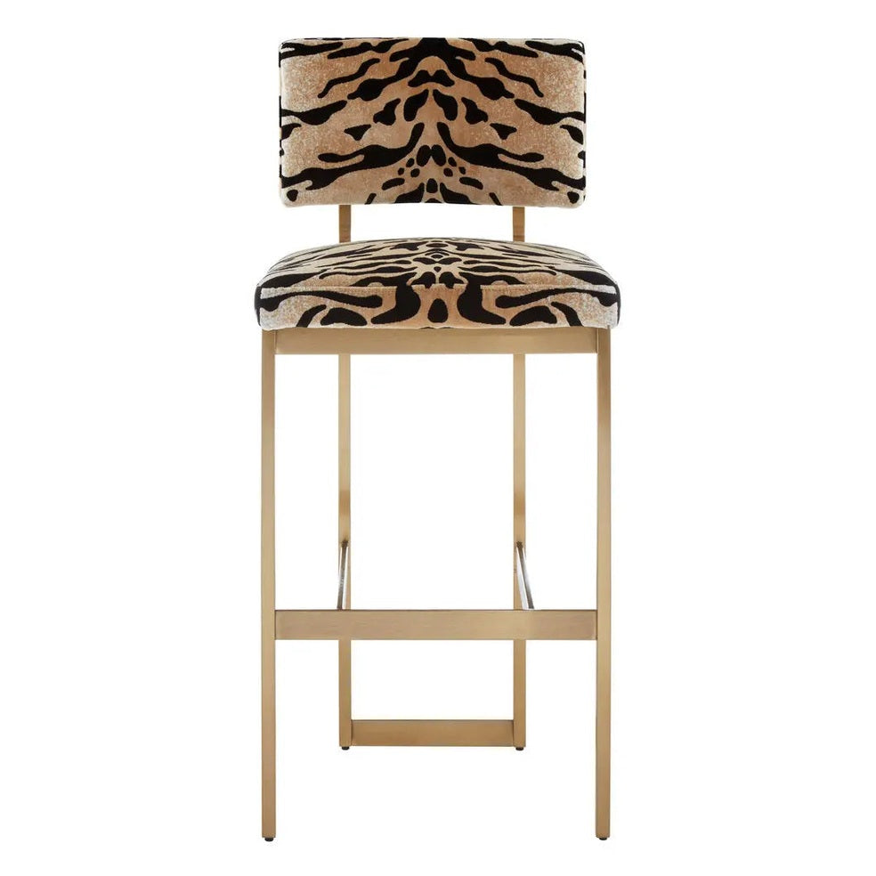 Montreal Tiger Print Bar Stool   Nicholas John Interiors