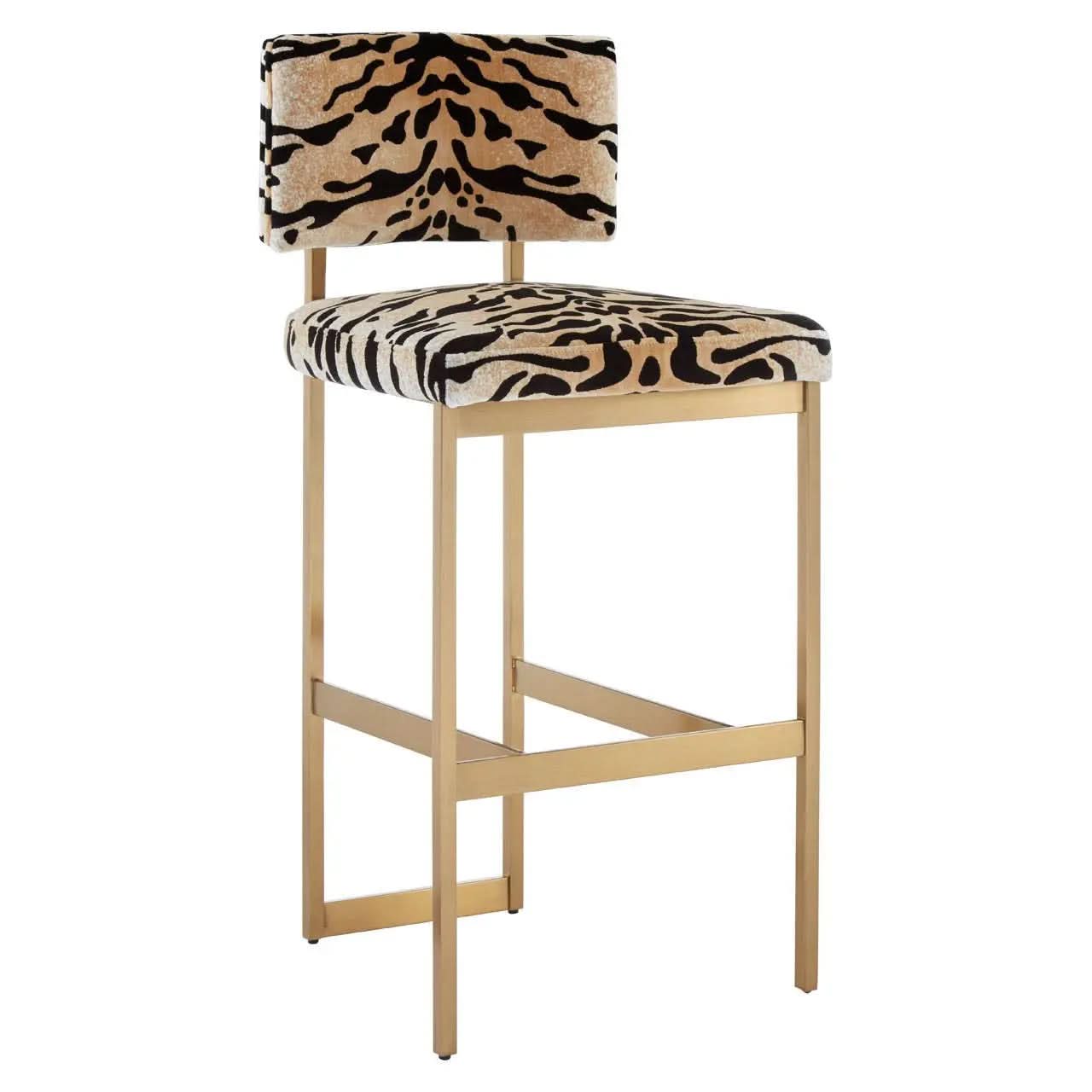 Montreal Tiger Print Bar Stool   Nicholas John Interiors