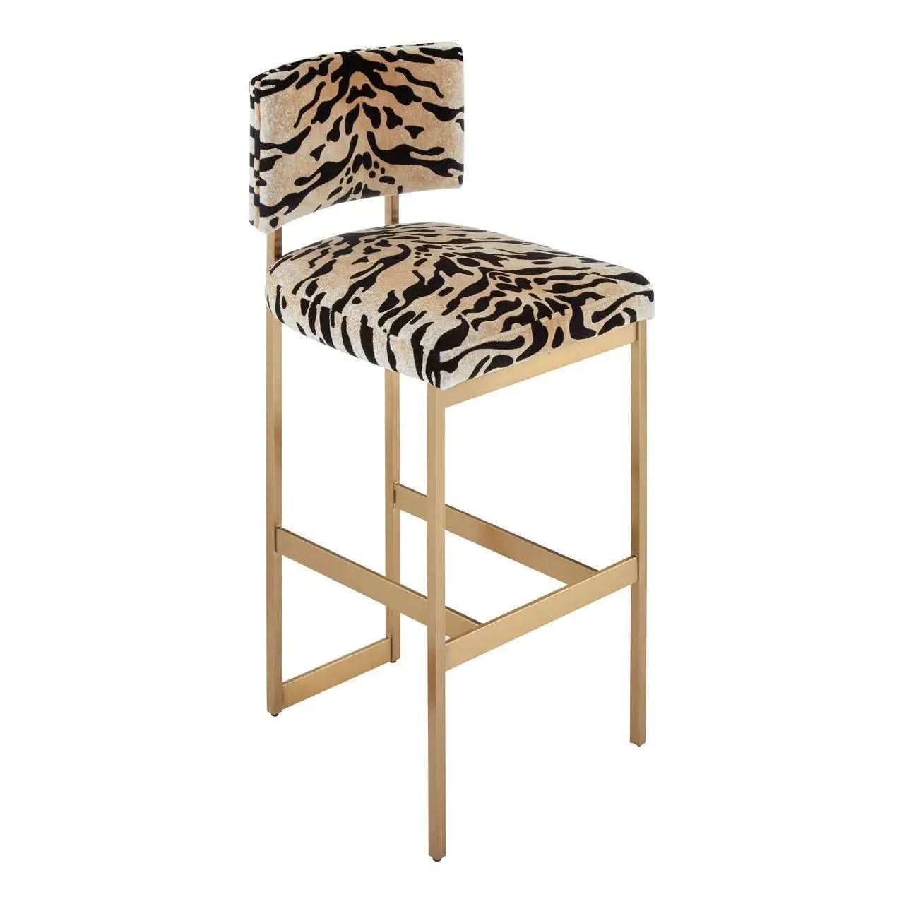 Montreal Tiger Print Bar Stool   Nicholas John Interiors