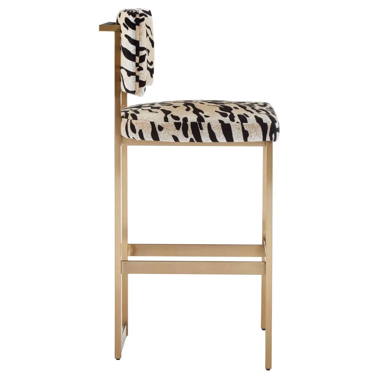 Montreal Tiger Print Bar Stool   Nicholas John Interiors