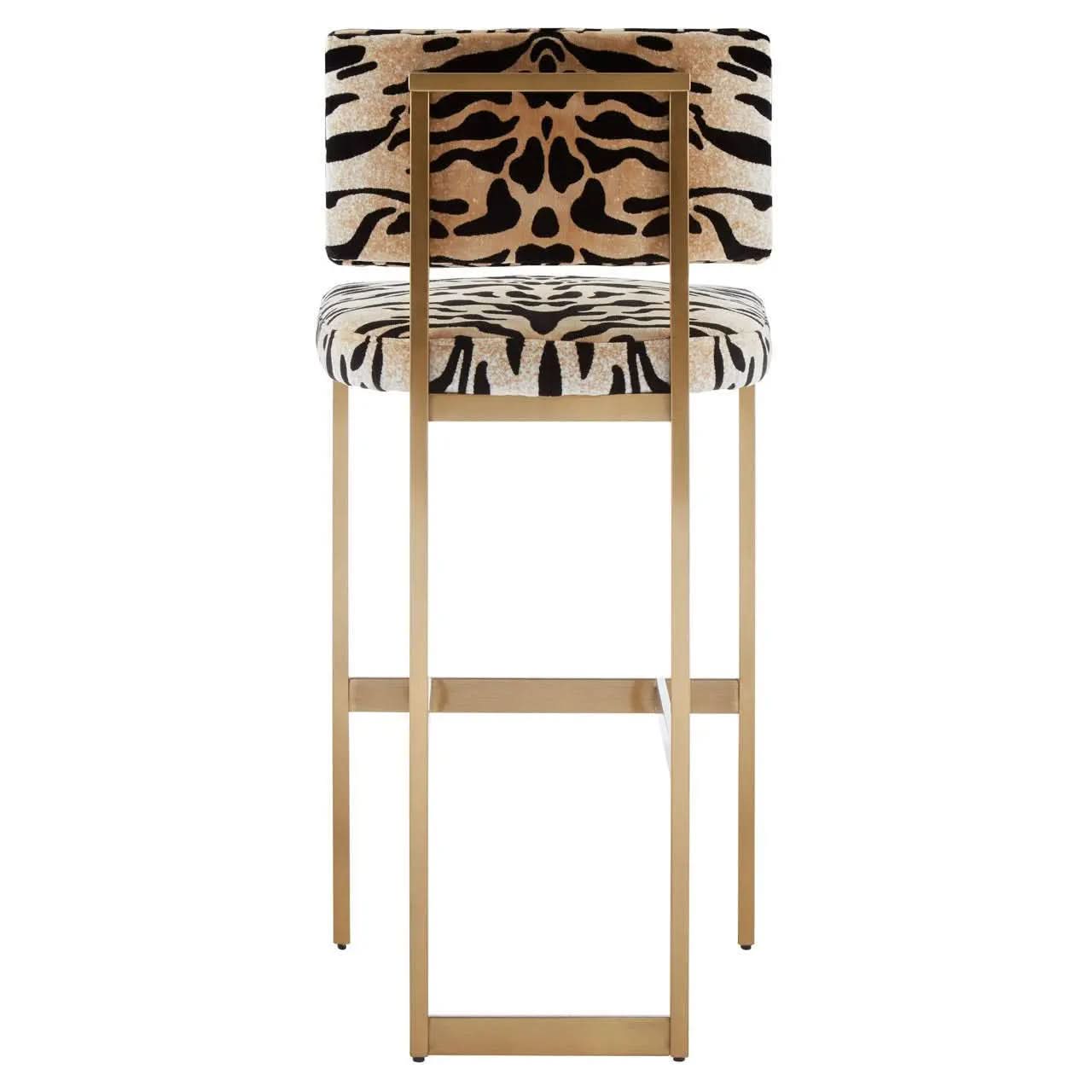Montreal Tiger Print Bar Stool   Nicholas John Interiors