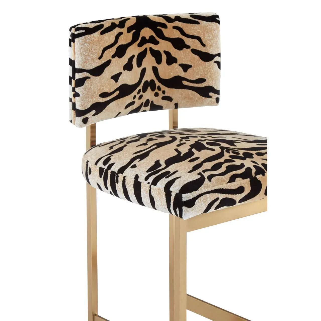 Montreal Tiger Print Bar Stool   Nicholas John Interiors