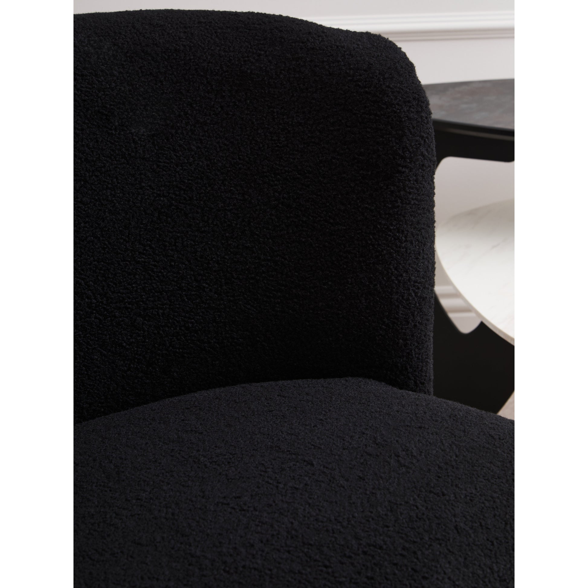 Montrose Black Boucle Effect Armless Lounge Chair  Nicholas John Interiors